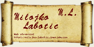 Milojko Labotić vizit kartica